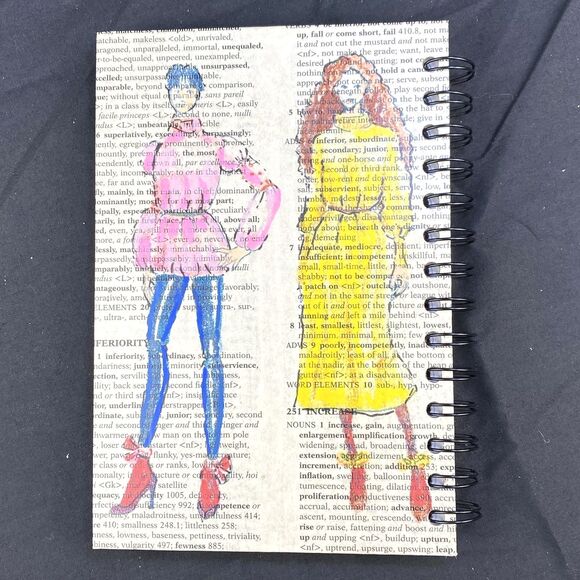 Journal Unique Women/Teens Fashion/Style Design Handmade Upcycle Spiral Notebook - Picture 4 of 6